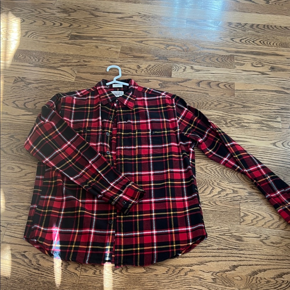 J. Crew Red and Black Plaid Button-Down Shirt